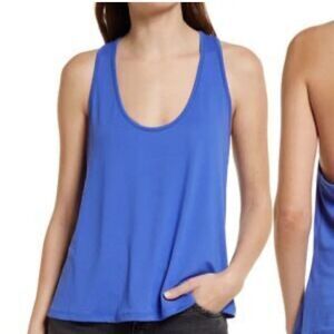 NWT Free People Everyday Tank Blue Racerback Scoop Neck Slouchy Lightweight S M